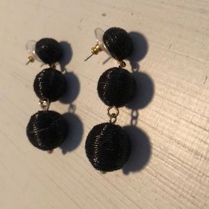 Black Ball Drop Earrings